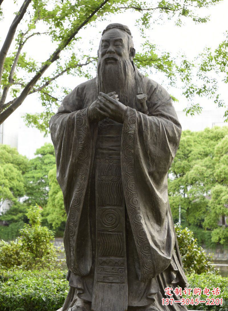 湖州校园孔子行教像铜雕 (2)