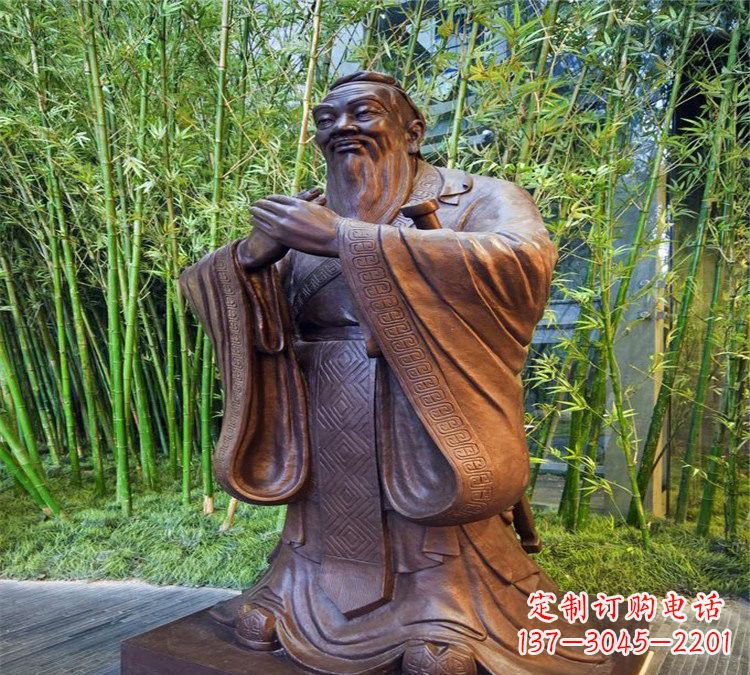 湖州校园孔子行教像铜雕