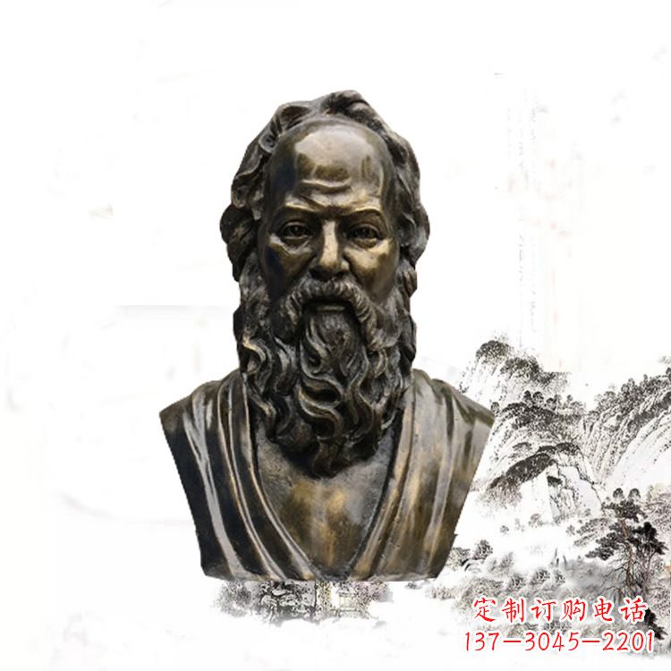 湖州校园名人苏格拉底头像雕塑