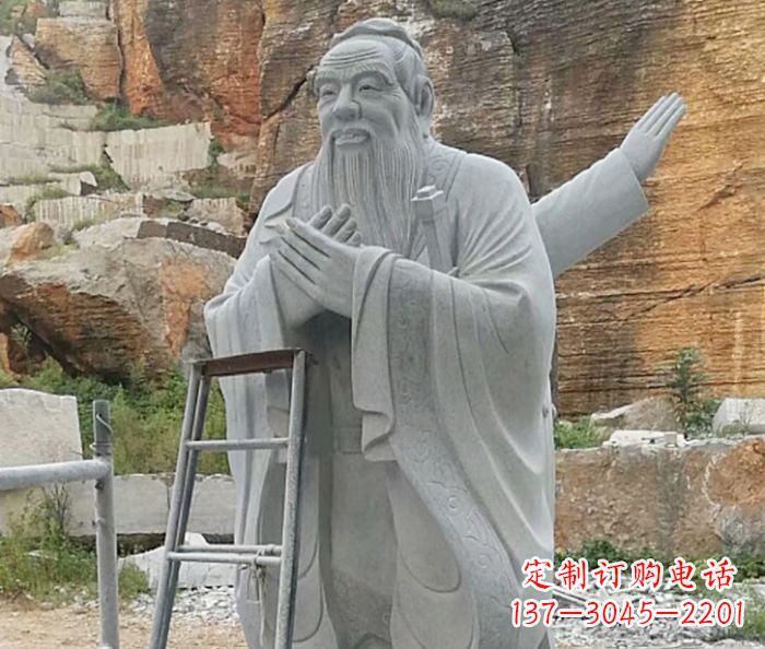 湖州校园人物大理石孔子石雕