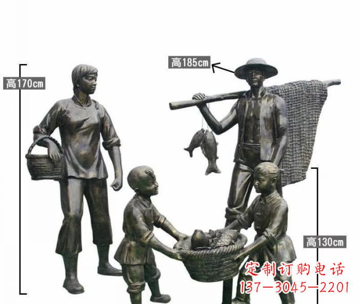 湖州渔夫捕鱼民俗铜雕 (3)
