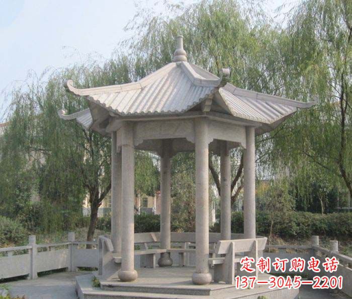 湖州园林景观大理石凉亭石雕