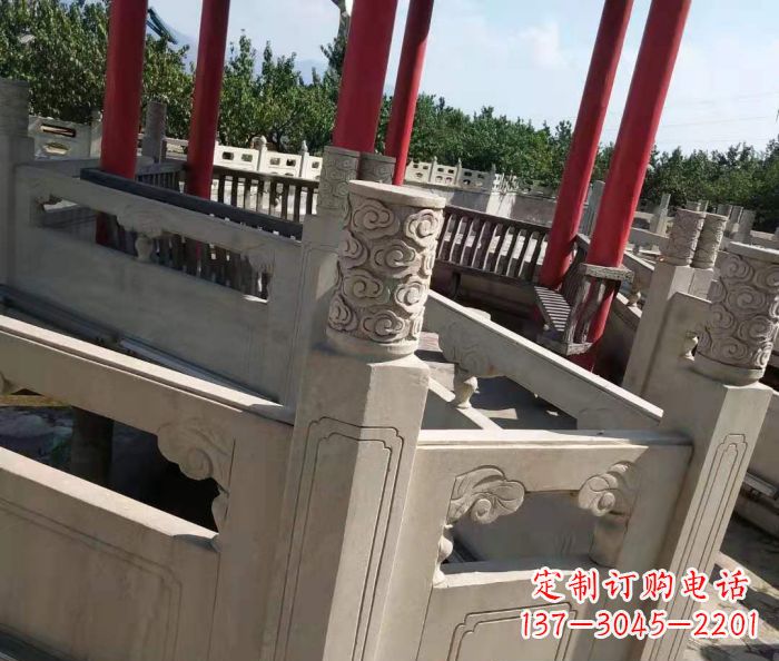 湖州园林景观大理石桥栏板石雕 (3)