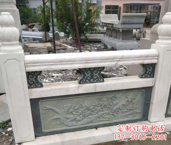 湖州园林景观大理石桥栏板石雕 (2)