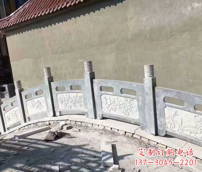 湖州园林景观大理石桥栏板石雕 (5)