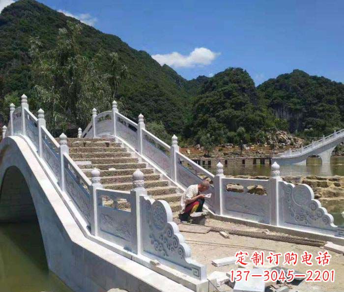湖州园林景观大理石桥栏板石雕_1