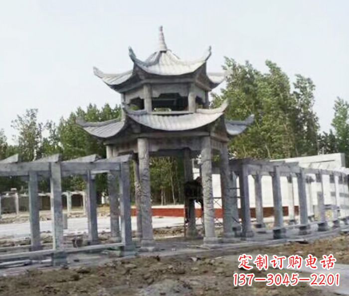 湖州园林景观多层凉亭石雕 (2)