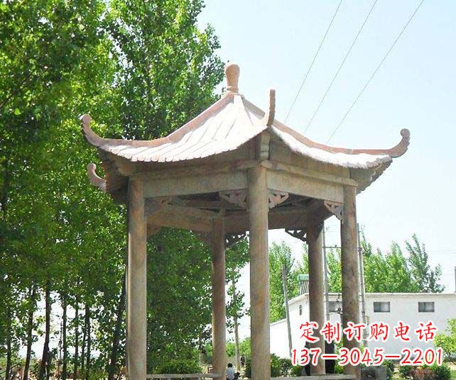湖州园林景观单层石雕凉亭