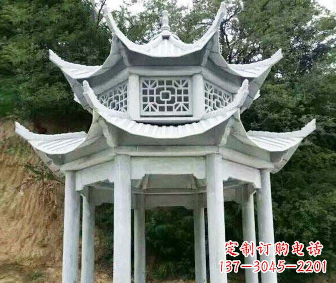 湖州园林景观多层凉亭石雕