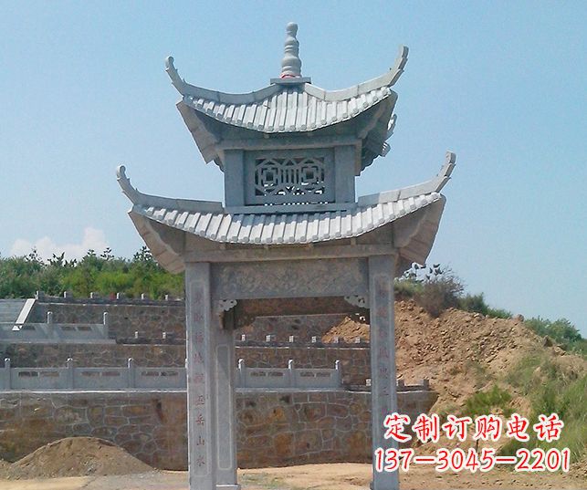 湖州园林景观仿古石雕凉亭