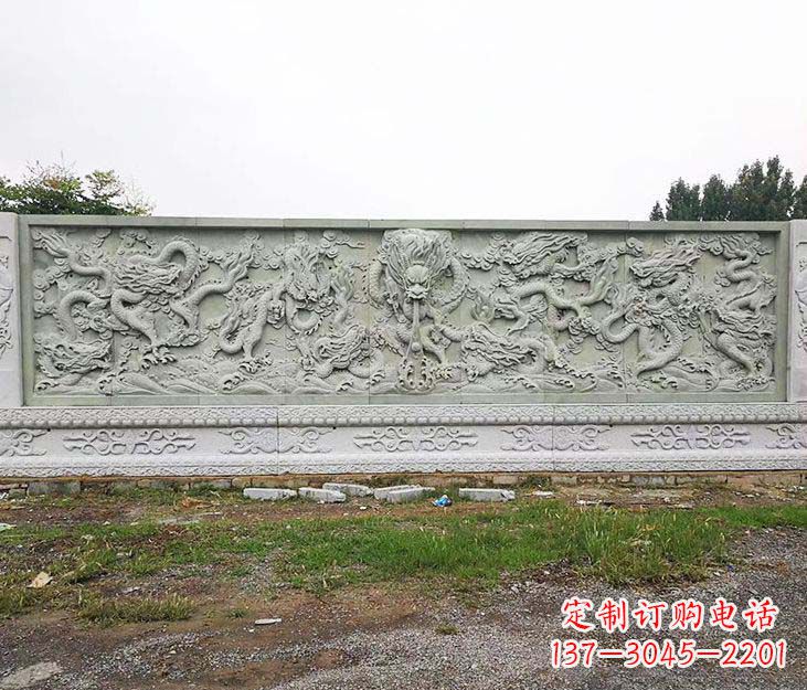 湖州园林九龙壁景观石雕