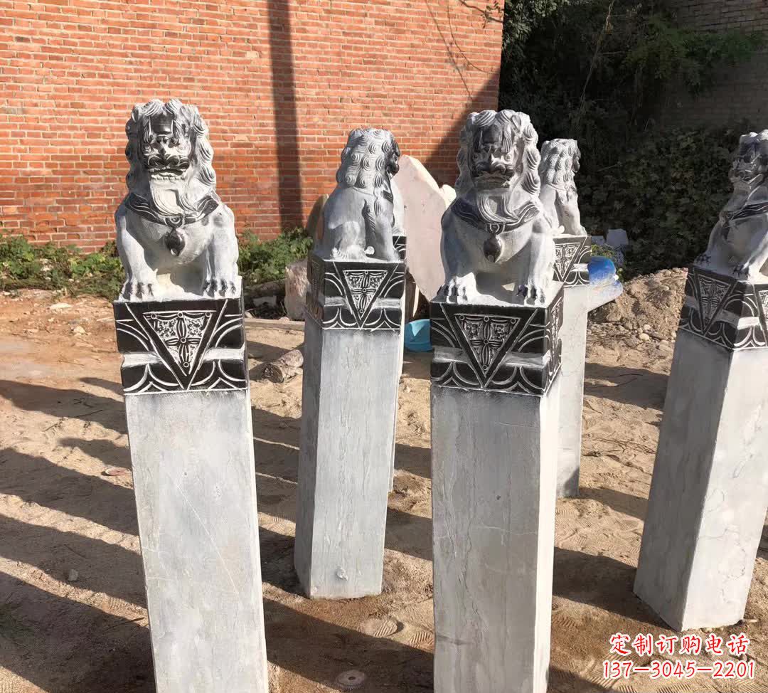 湖州园林石雕狮子拴马桩