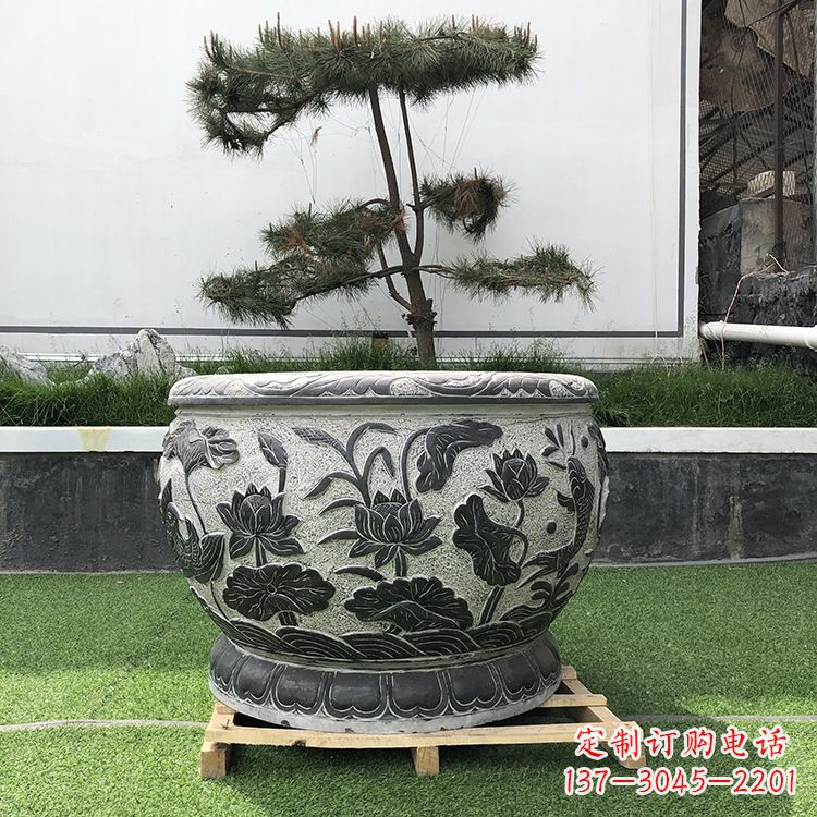 湖州园林石雕水缸