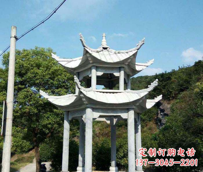 湖州园林双层凉亭石雕