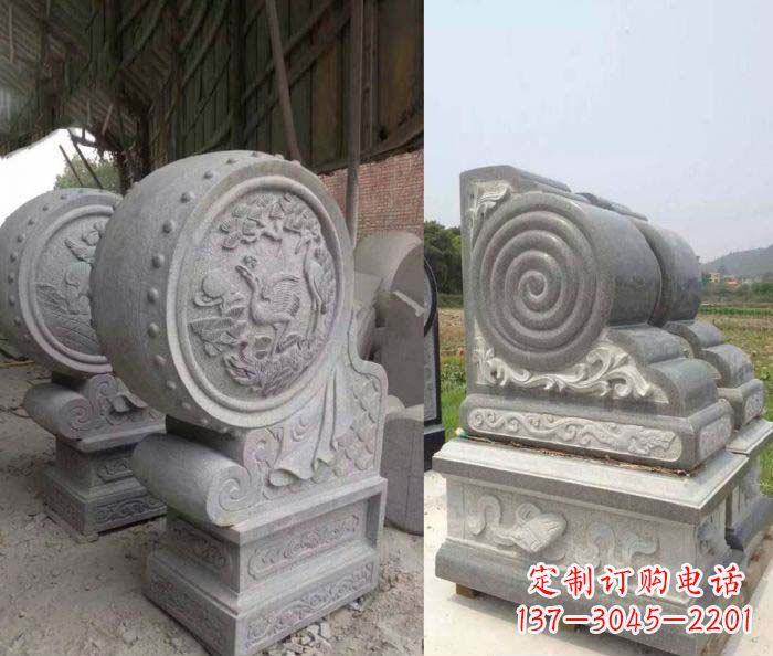 湖州招财抱鼓石大理石门墩