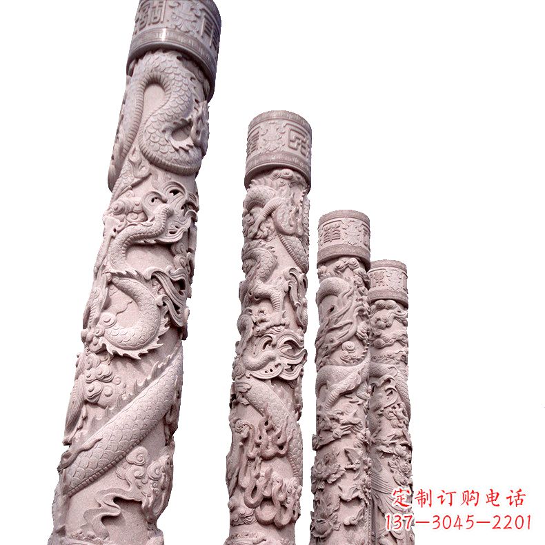 湖州中国传统龙柱石雕
