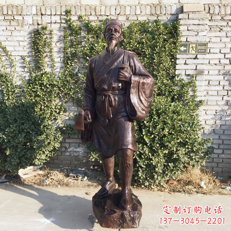 湖州中国古代十大名医之李时珍铜雕塑像