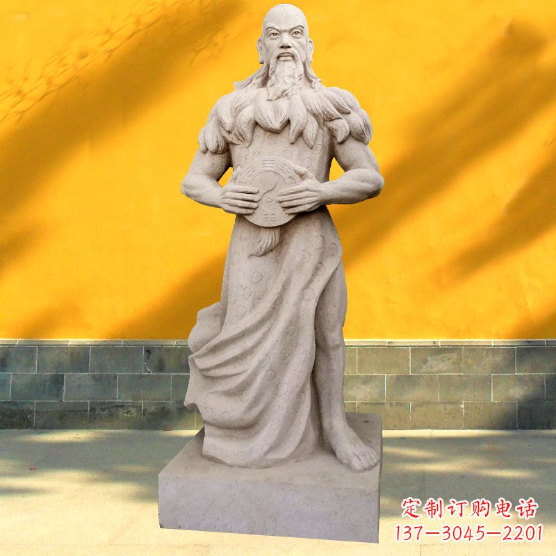 湖州中国医药鼻祖之青帝伏羲石雕塑