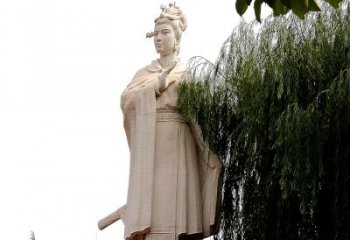 湖州虞姬砂岩石雕-景区园林古代人物著名美女雕像