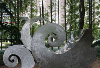 湖州园林不锈钢海浪抽象雕塑