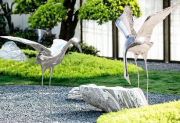 湖州长春不锈钢动物鹤雕塑