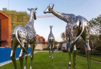 湖州长颈鹿不锈钢雕塑 