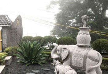 湖州招财驮宝大象石雕