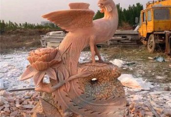 湖州中国古代传说中的瑞鸟凤凰牡丹石雕