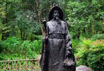 湖州中国古代著名文学家东晋田园诗人陶渊明铜雕塑像