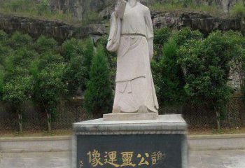湖州中国历史名人南北朝时期著名诗人谢公灵运大理石石雕像