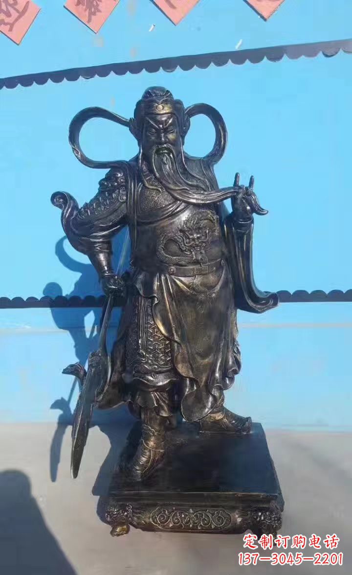 湖州铸铜关公武财神铜雕