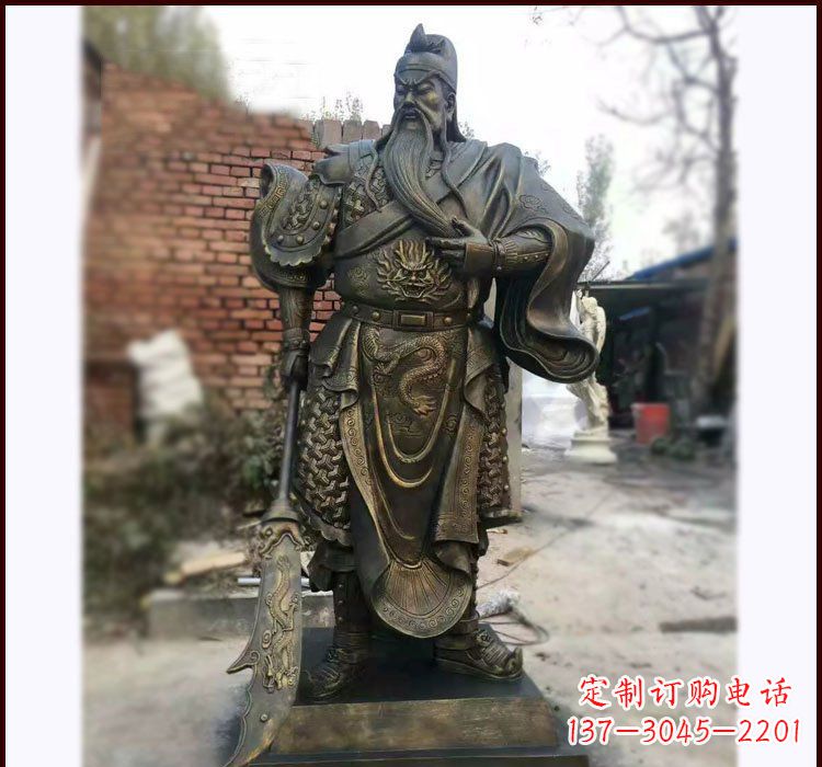 湖州铸铜立式关公雕塑