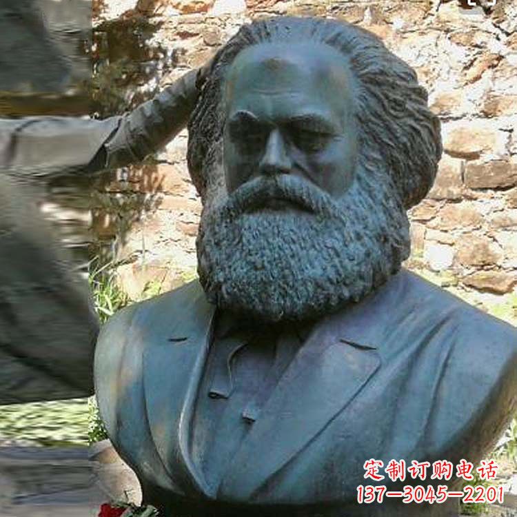 湖州铸铜名人无产阶级导师马克思头像雕塑