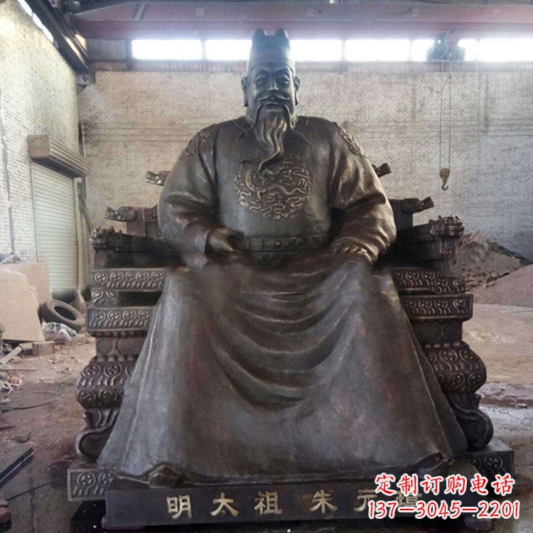 湖州铸铜明太祖雕塑