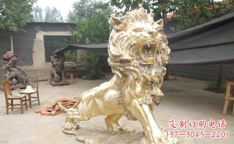 湖州铸铜狮子铜雕 (3)