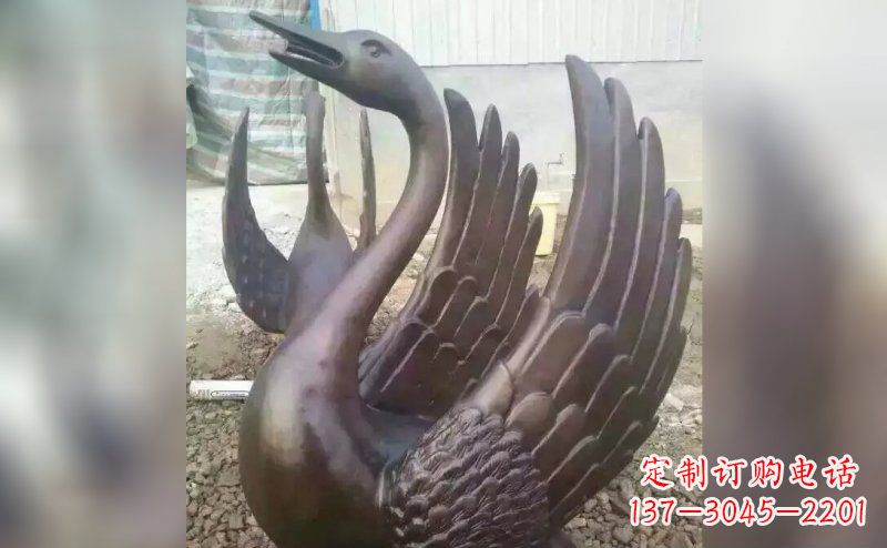湖州铸铜天鹅铜雕