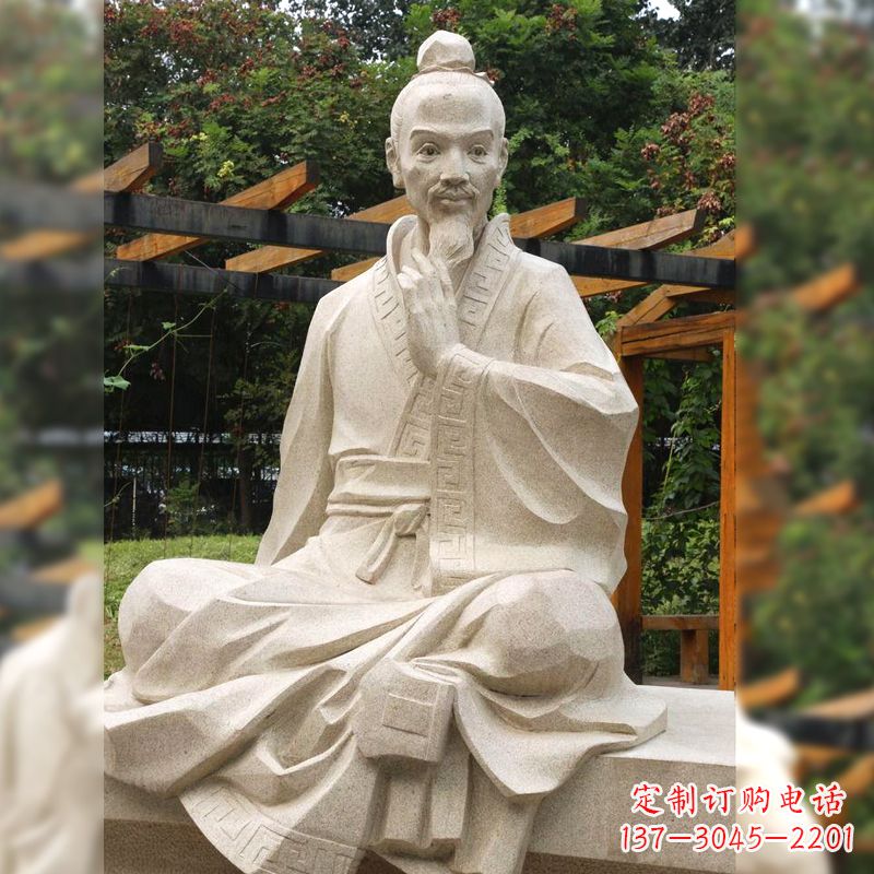 湖州祖冲之石雕塑像-园林人物历史名人雕像