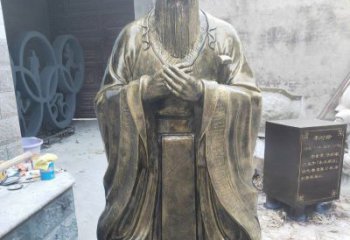 湖州铸铜古代名人孔子雕塑