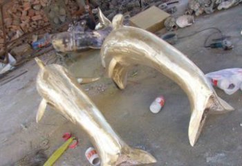 湖州铸铜海豚公园动物铜雕