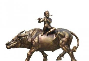 湖州铸铜牧童牛雕塑