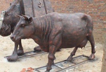 湖州铸铜奶牛公园动物铜雕