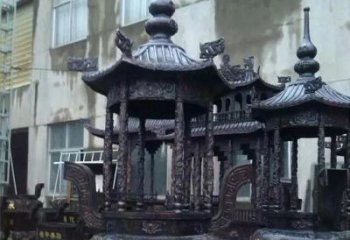 湖州铸铜寺庙香炉铜雕 (3)