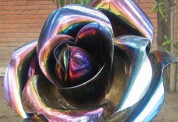 湖州彩色创意不锈钢玫瑰雕塑