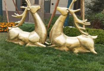 湖州抽象铜鹿雕塑