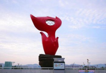 不锈钢火炬雕塑-铸铜底座奥林匹克体育运动火炬景观