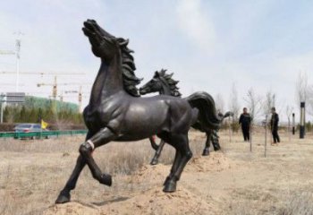 马群铜雕-内蒙锡林浩特草原广场奔马铸铜雕塑